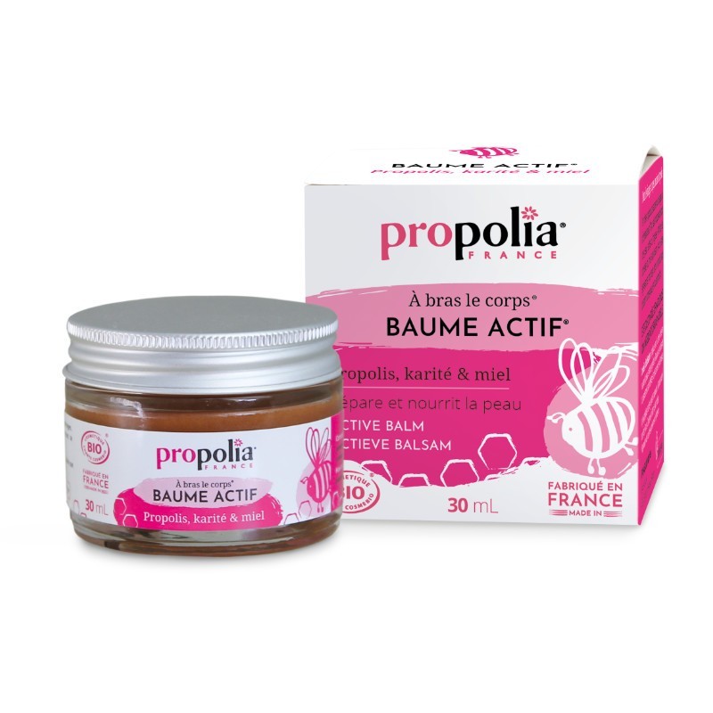 Baume actif propolis karité miel bio 30ml