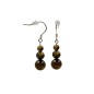 Boucle d oreille argent 0.925 oeil de tigre