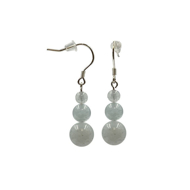 Boucle d oreilles argent 0.925 aigue marine