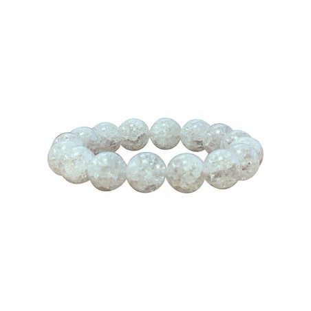 Bracelet cristal de roche craquele 12mm