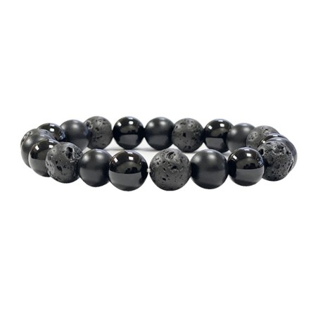 Bracelet homme 21cm onyx onyx depoli lave