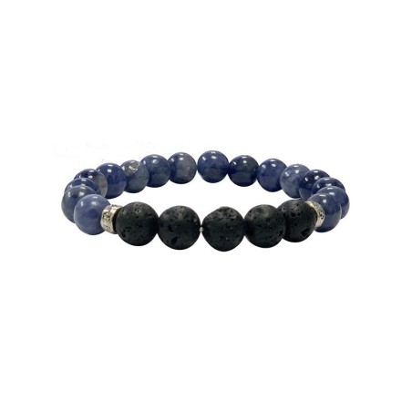 Bracelet homme 22cm sodalite et lave