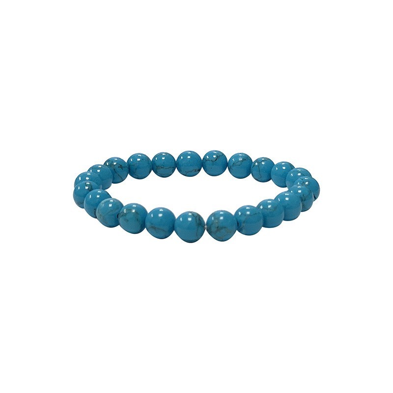 Bracelet howlite teinté turquoise 12mm