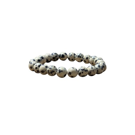 Bracelet jaspe dalmatien 8mm