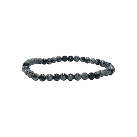 Bracelet obsidienne mouchetee 4mm