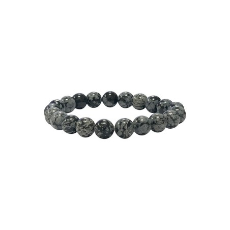 Bracelet obsidienne mouchetee 8mm