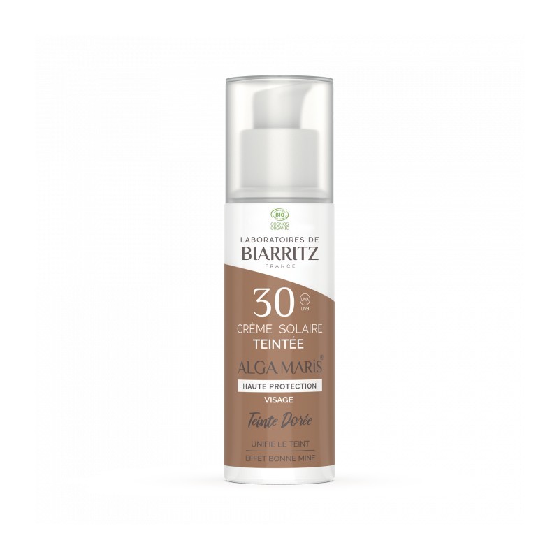 Crème solaire teintée dorée visage SPF30 50ml