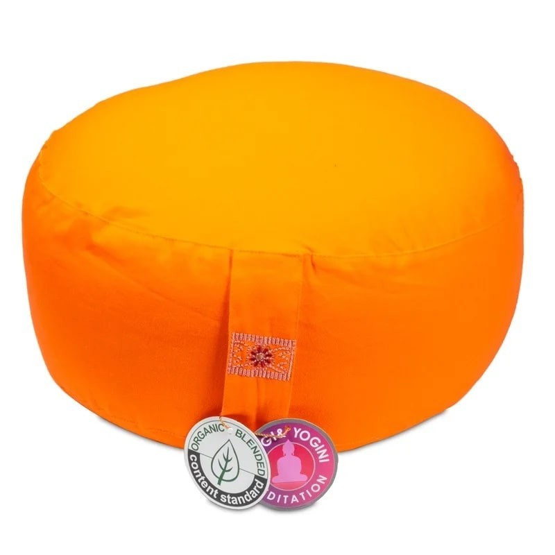 Coussin de méditation orange coton Bio 33x17cm