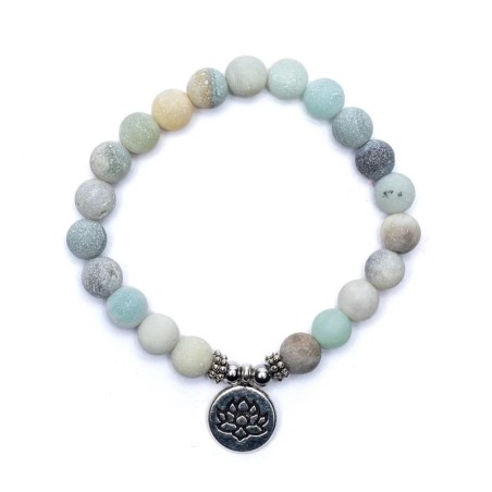 Bracelet amazonite lotus 8mm