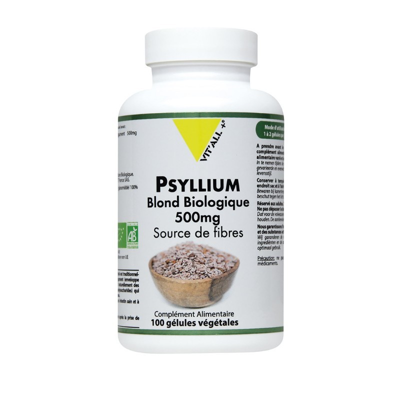 Psyllium blond Bio 500mg 100 gélules